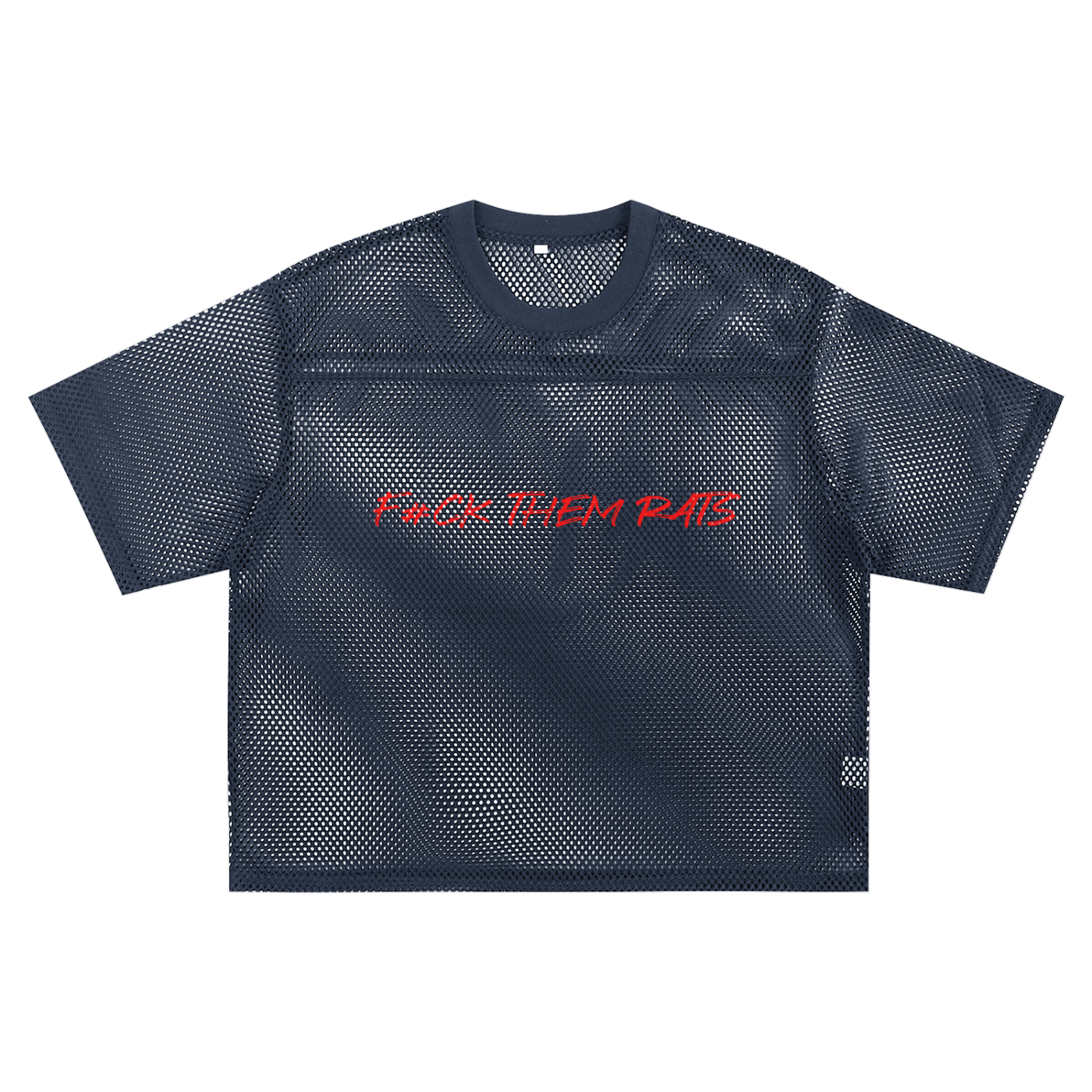 See-through Boxy Net T-shirt F#CK THEM RATS,