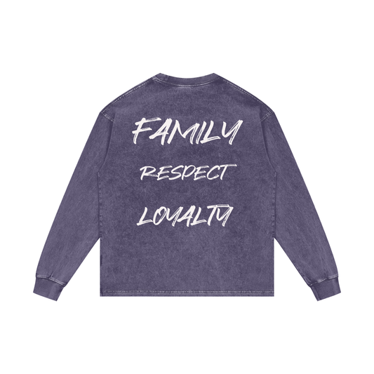 F#CK THEM RATS,Acid Wash Oversize Long Sleeve T-Shirt - 250 GSM