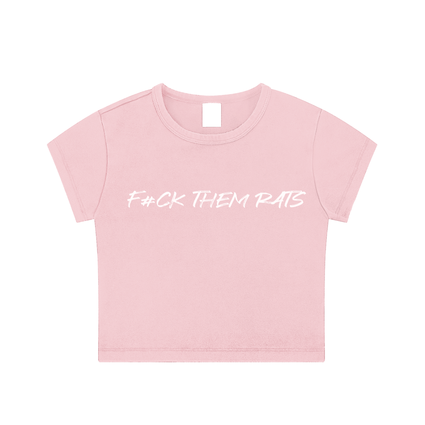Snow Washed Crop Top for woman F#CK THEM RATS
