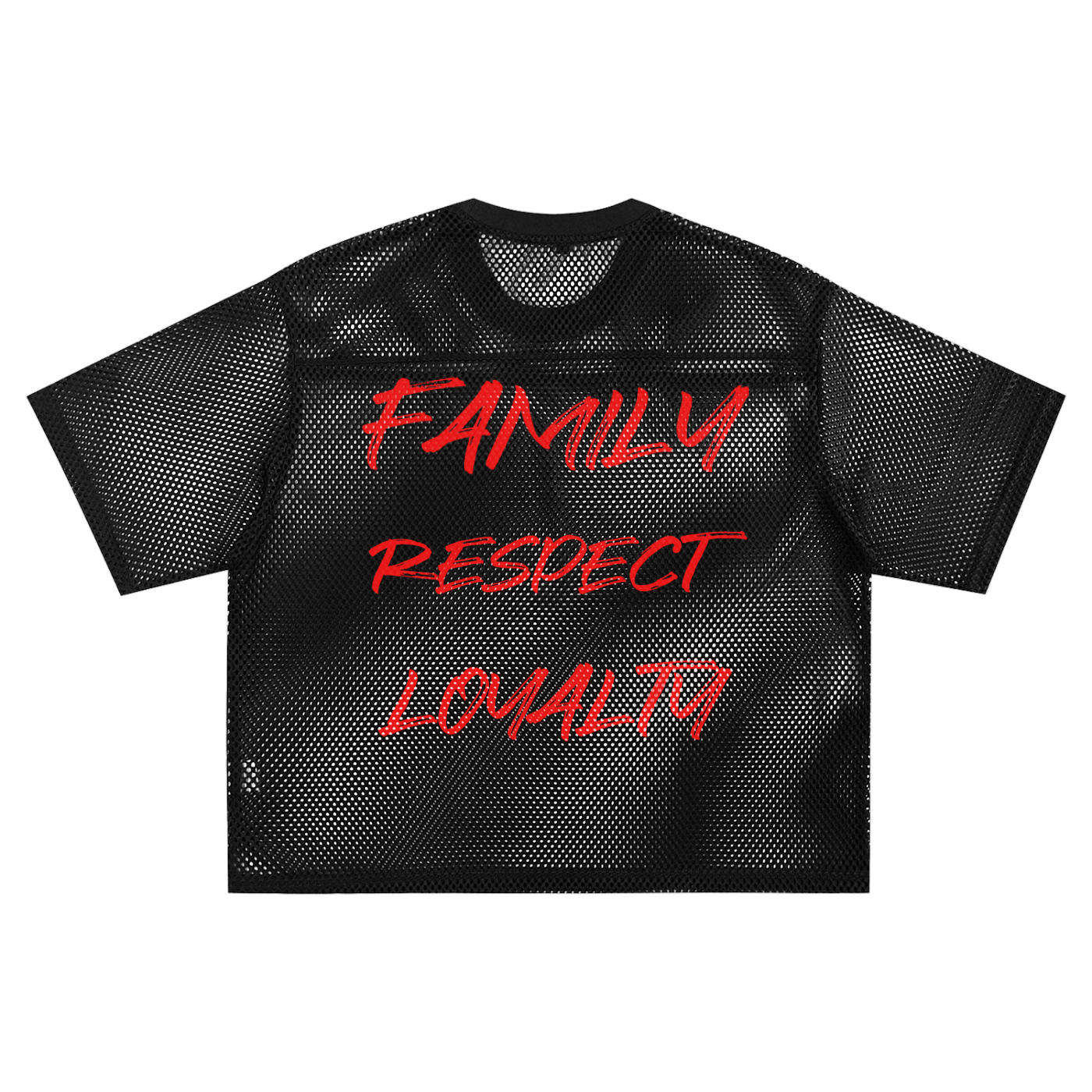 See-through Boxy Net T-shirt F#CK THEM RATS,