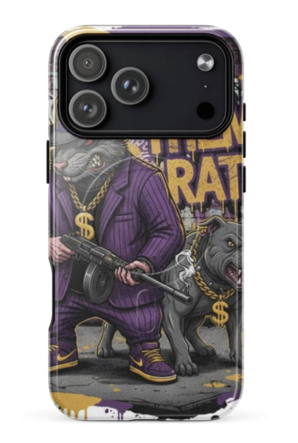 Purple Reign Gangster Rat iPhone 17 Covers | F#CK THEM RATS