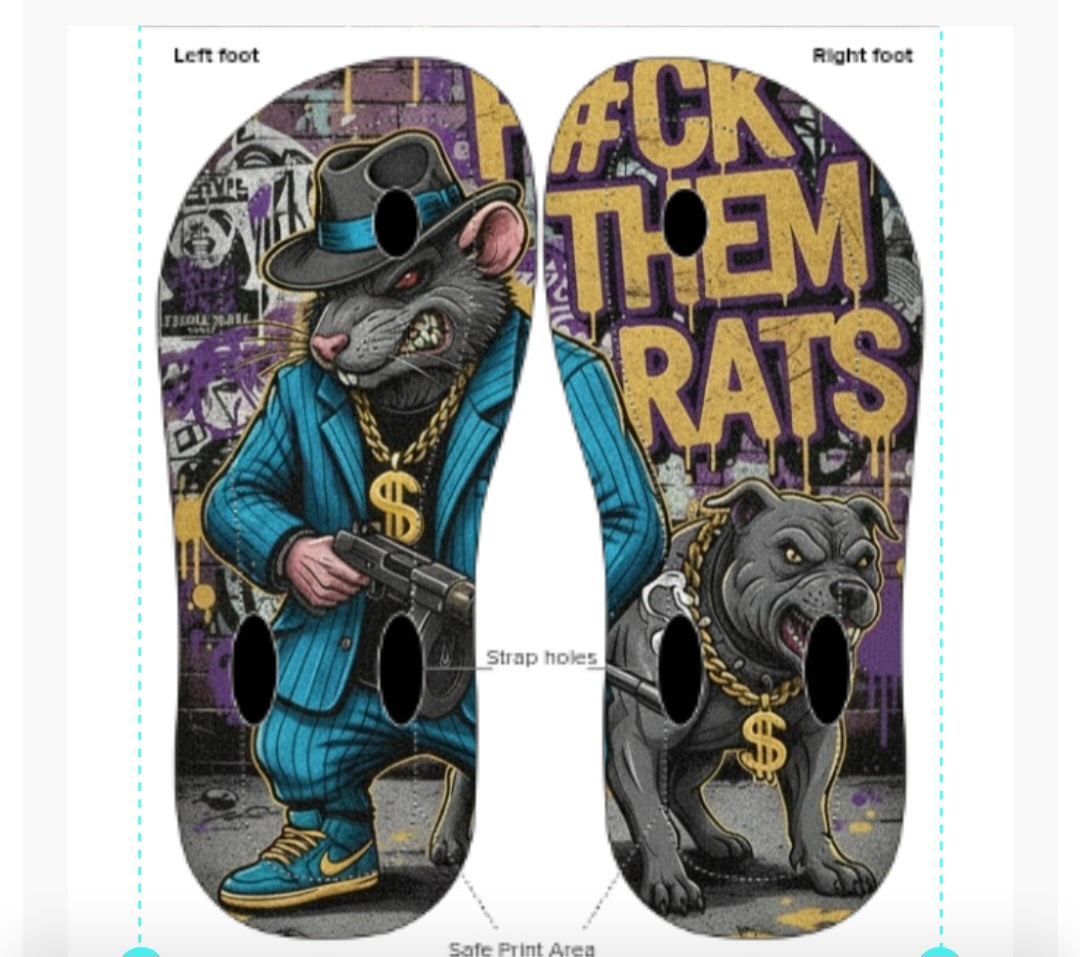 Purple Reign Slides | F#CK THEM RATS Flip Flops