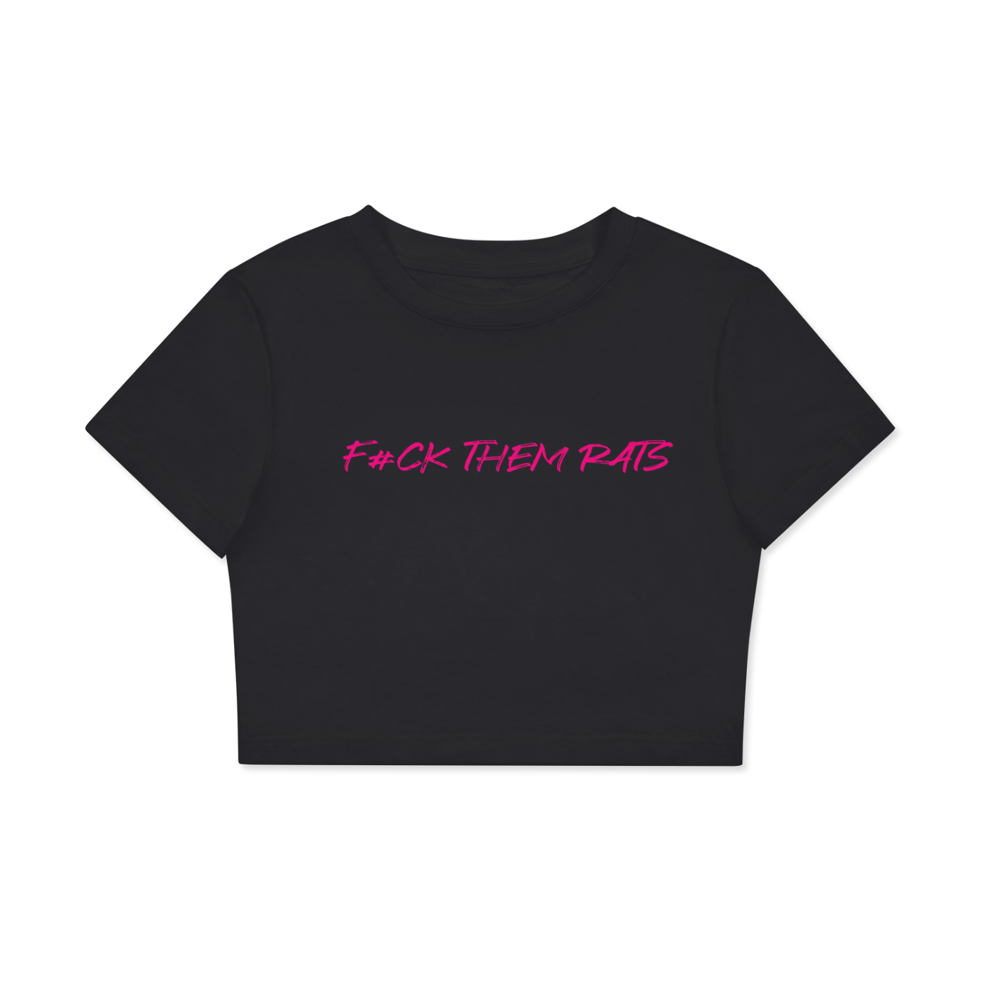 F#CK THEM RATS,Women's Fitted Crop Tee | Bodycon T-Shirt