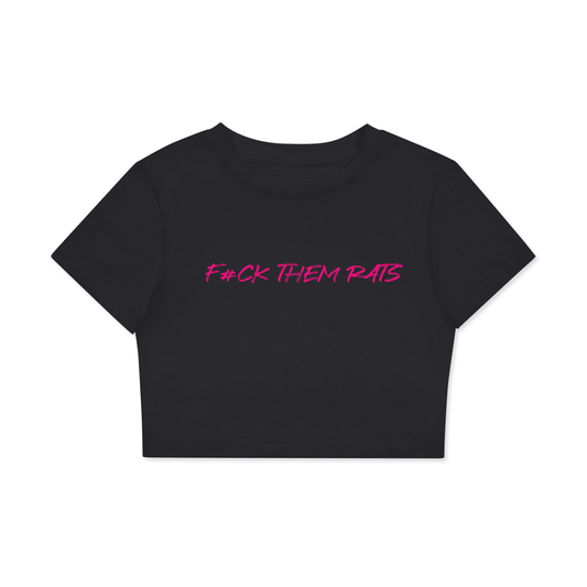F#CK THEM RATS,Women's Fitted Crop Tee | Bodycon T-Shirt