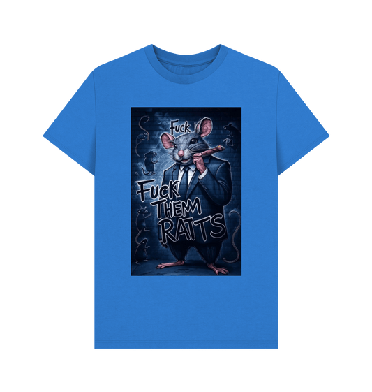 Bright Blue Printed T-shirt Front