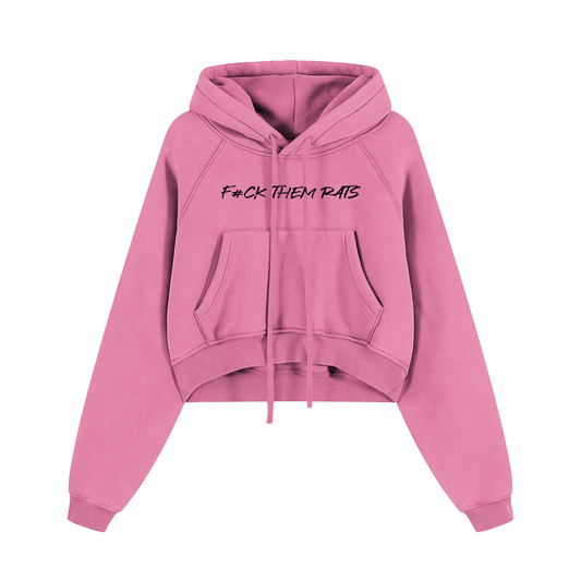 F#CK THEM RATS,Snow Washed Cropped Hoodie