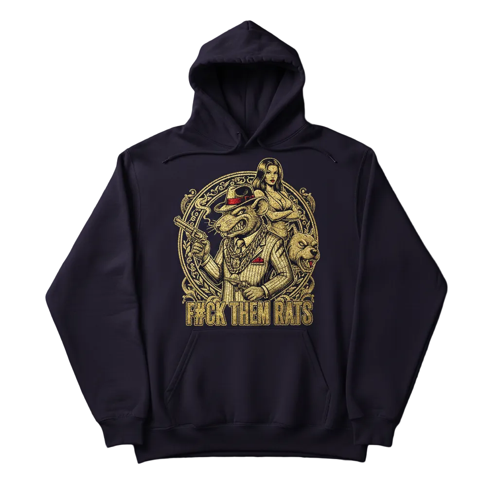 F#CK THEM RATS - THE RAT SNYDICATE-HOODIES -NEW
