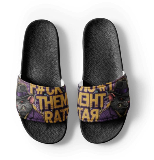 Purple Reign Gangster Rat Slides | FOR MEN F#CK THEM RATS