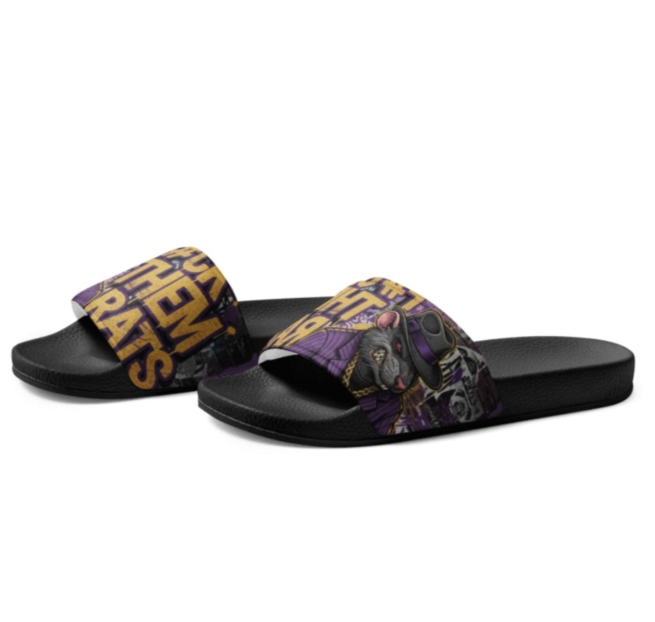 Purple Reign Gangster Rat Slides | FOR MEN F#CK THEM RATS
