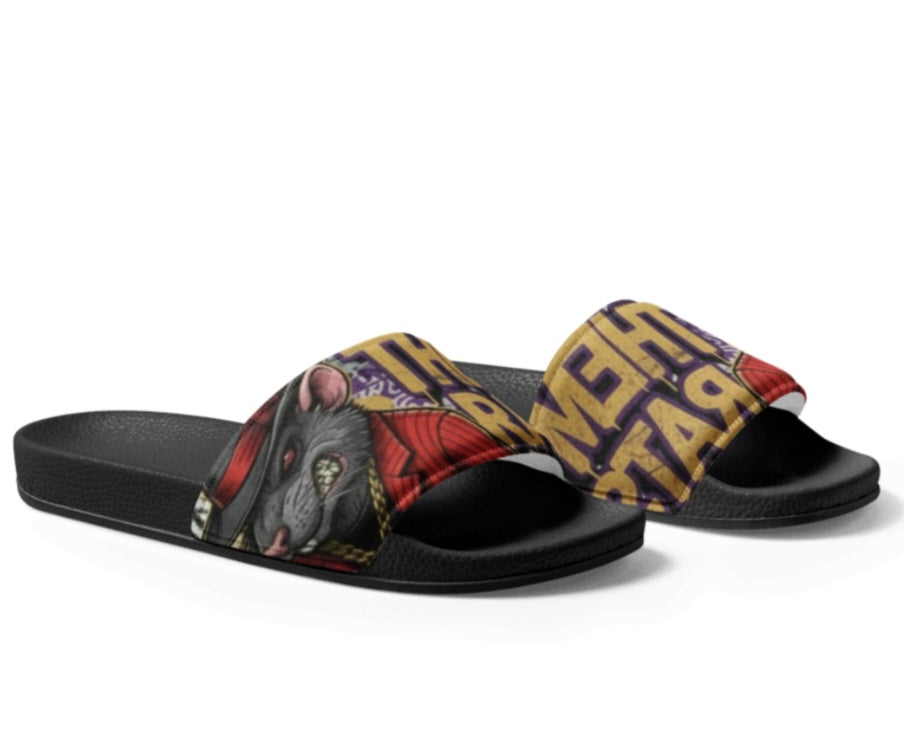 Purple Reign Gangster Rat Slides | FOR MEN F#CK THEM RATS